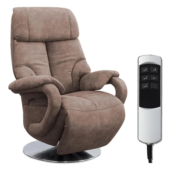 Cavadore TV-Sessel Istanbul - Elektrisch verstellbarer Fernsehsessel mit Relaxfunktion, 2 Motoren, Lederoptik Hellbraun