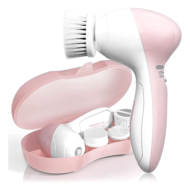 Spazzola Pulizia Viso TouchBeauty AG0525ABT - 3 Testine Esfolianti, 2 Velocità, Riduce Pori e Punti Neri