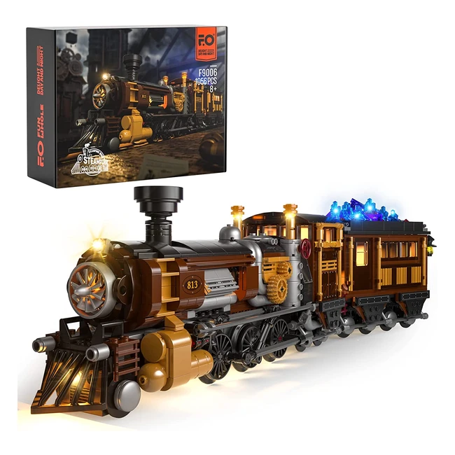 Train de construction Steampunk avec LED - 1056 pcs pour ados et adultes