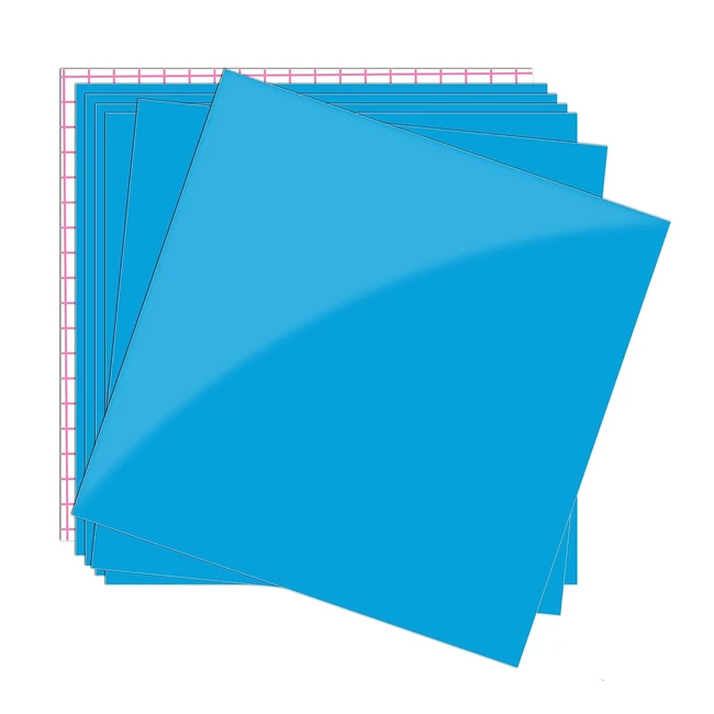 Prime Vinyl Permanent Vinyl 7 Pack Glossy Blue Self Adhesive Vinyl - 6 Sheets 12x12 + 1 Transfer Tape - Ideal for Cricut, Party Decoration, Craft Cutter, Car Decal