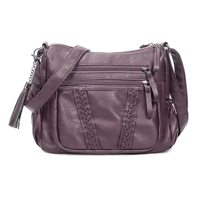 Volganik Rock Soft PU Leather Crossbody Handbag for Women - Multi Pocket Lightwe