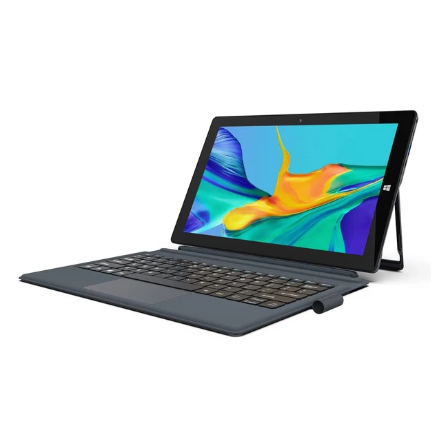 AWOW 101 Tablet PC Windows10 Home mit Intel Celeron N4120, 8GB LPDDR4, 128GB eMMC, Touchscreen und abnehmbarer deutscher QWERTZ-Tastatur - 2in1 Mini Laptop