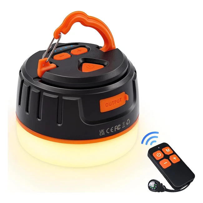 Lanktoo Rechargeable Camping Lantern with Remote Control, Power Bank, USB-C, 150h Running, 5 Modes, Waterproof Tent Light