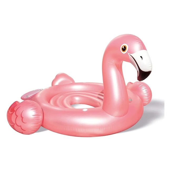 Flamingo Party Island - Aufblasbare Schwimminsel mit 2 Griffen und 4 Getrnkeha