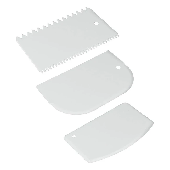 Juego 3 Espátulas de Repostería de Plástico Blanco Metaltex #123 - ¡Crea Postres Perfectos!