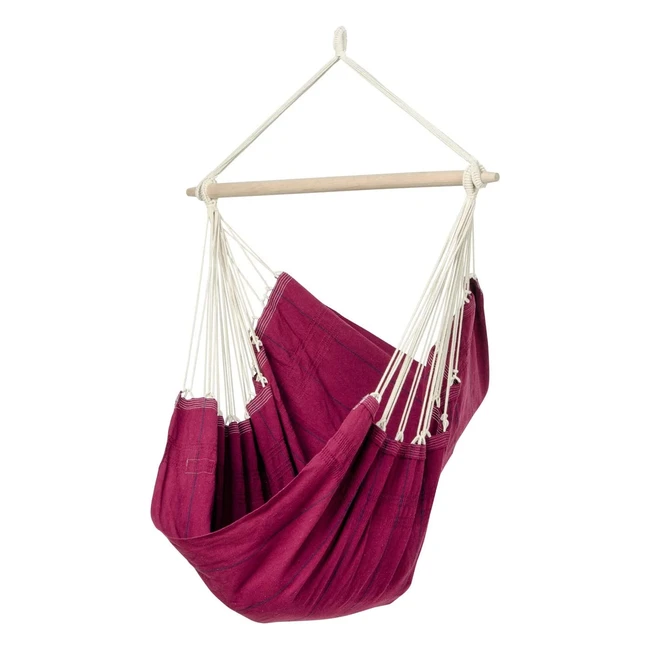 Amazonas XL Hängesessel Artista Vino, handgefertigt in Brasilien, FSC Buchenholz, bis 150kg, Weinrot