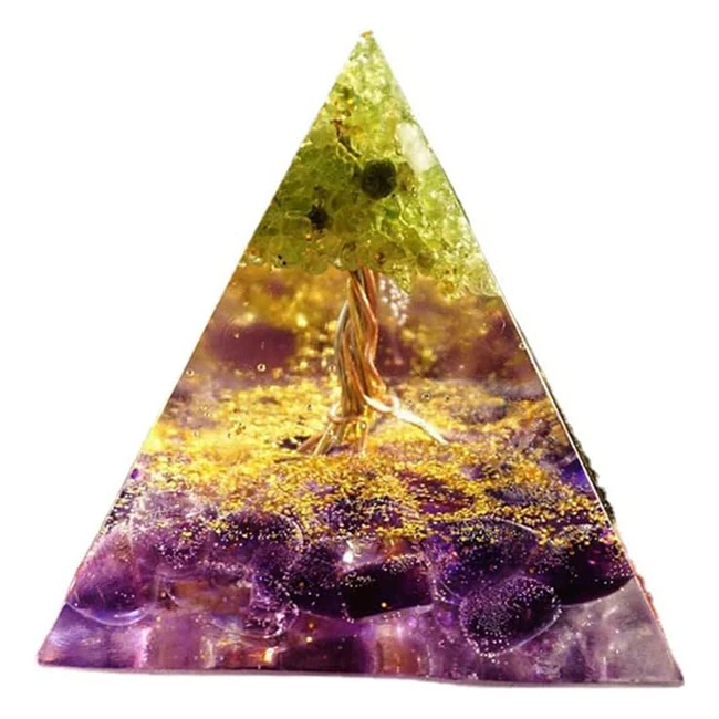 Moonstone Crystal Orgone Pyramid - Natural Crystal Energy Tower for Chakra Heali