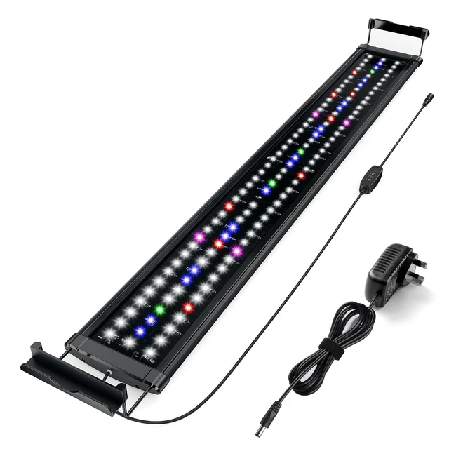 Honpal LED Aquarium Light - Full Spectrum, Dimmable Timer, 18W, 90120cm Tank, Energy Efficient