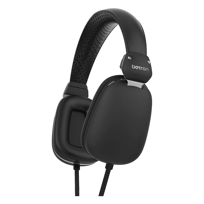 Betron HD500 Wired Overhead Headphones - Balanced Sound, Comfortable Design, Wide Compatibility