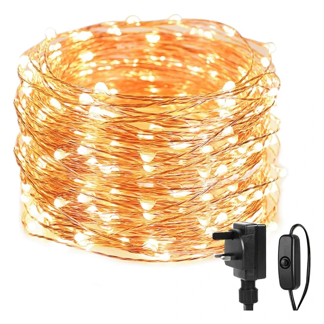 LEPRO Fairy Lights Plug In - 20m 200 LED Copper Wire String Lights - Warm White - Indoor/Outdoor - Wedding Decor - Garden Party - Christmas
