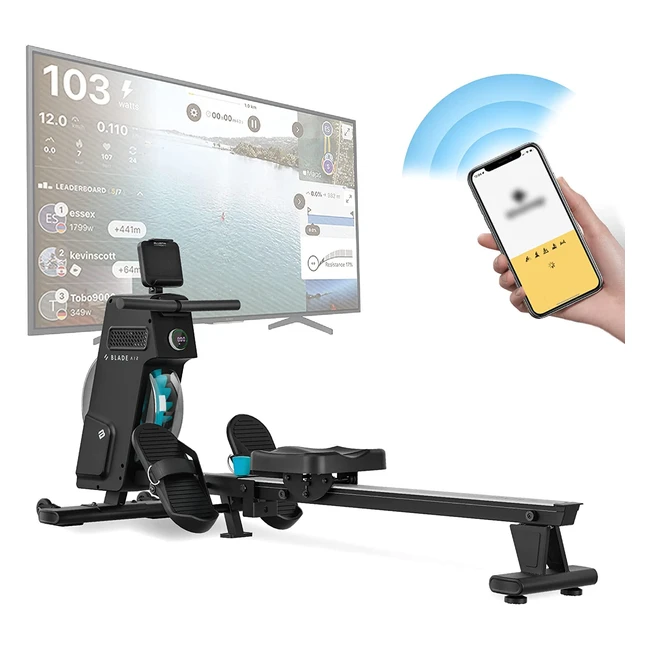 Bluefin Fitness Blade Air Rudergerät - Kinomap-kompatibel, zusammenklappbar und mit LCDDigitalkonsole