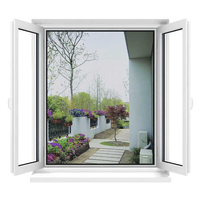 Apalus Fliegengitter Fenster - Insektenschutz bis 150x180cm - Kinderleichte Montage - Schwarz - 2 Stück