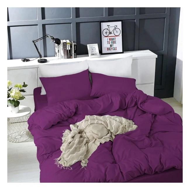 Ruikasi Bettwäsche 200x200, 3-teilig, Lila - Weich, hautfreundlich und strapazierfähig