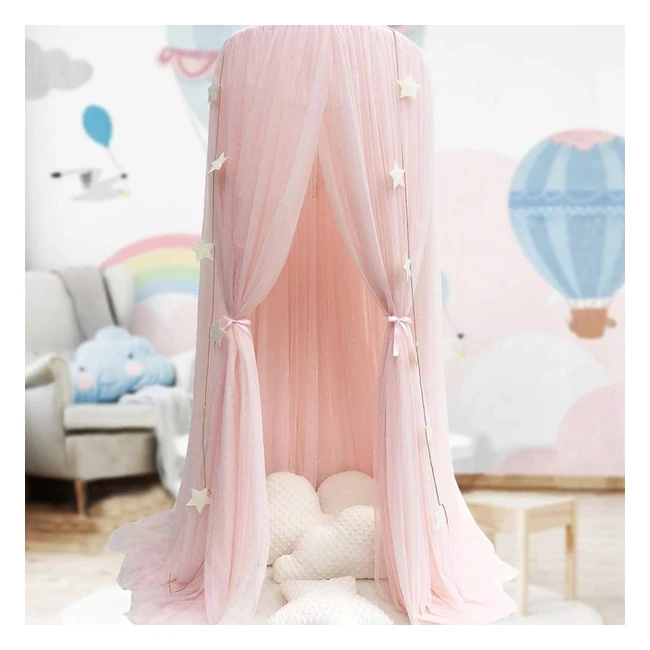 Cama con dosel para niñas, diseño de castillo de princesa con mosquitera de hilo premium