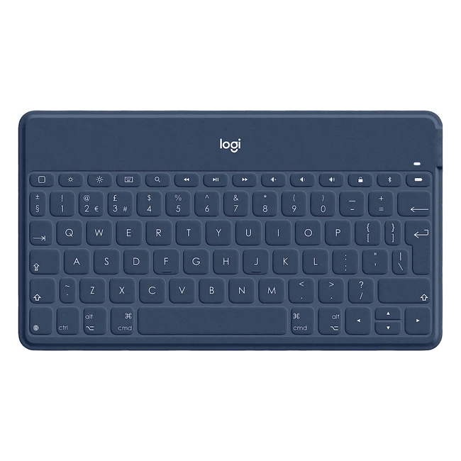 Logitech KeysToGo Ultrathin Wireless Keyboard for iPhone, iPad, Tablet, Windows & Apple TV - UK Layout - Blue