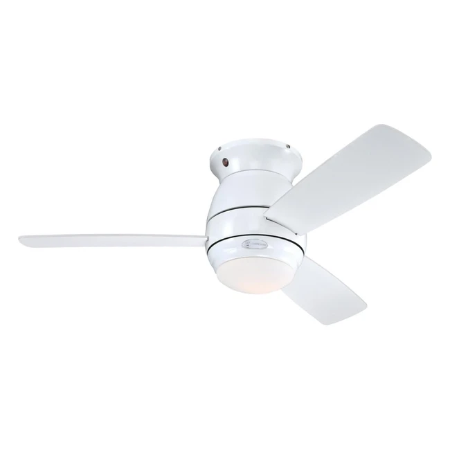Ventilateur plafond Halley blanc 112cm avec éclairage opale dépoli
