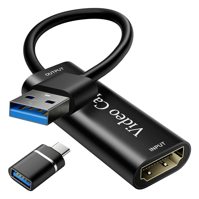 4K HDMI to USB Video Capture Card for Streaming Recording and Gaming - Compati