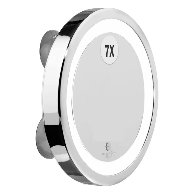 Miroir Lumineux Macom 211solar Sensation 7x Grossissant avec LED et Ventouses Argent