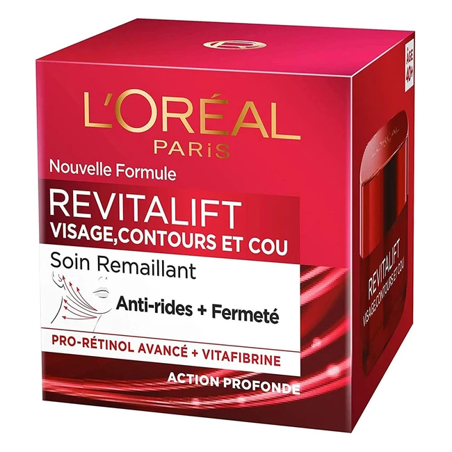L'Oreal Paris Revitalift Trattamento Antiinvecchiamento Viso e Collo - Extra Fermezza e Antirughe con Proretinolo e Vitafibrina - 50ml