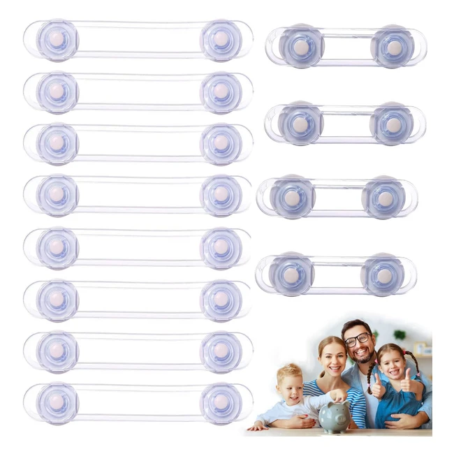 12pcs Bloc Placard BB Sécurité Enfant - Loquets de Sécurité Transparent en Plastique pour Protection Domestique