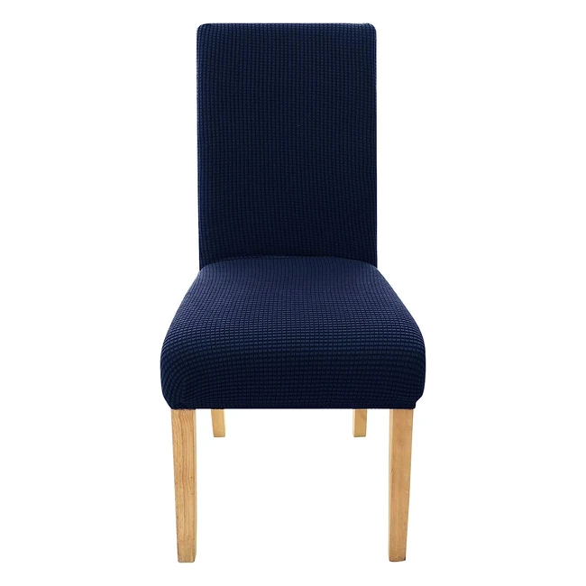 Protect Your Chairs with Umi 6Pcs Stretch Jacquard Chair Covers Navy Blue