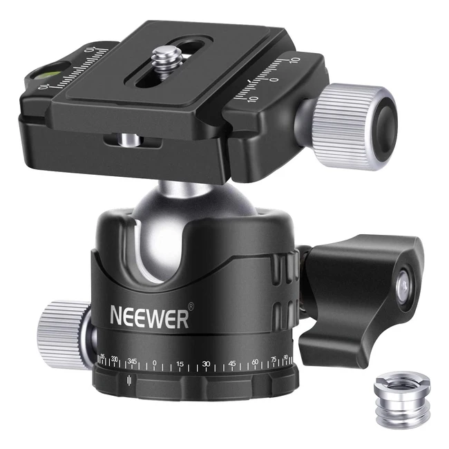 Cabezal esférico Neewer de bajo perfil con giro panorámico 360° y placa QR 1/4'' para cámaras DSLR y trípodes