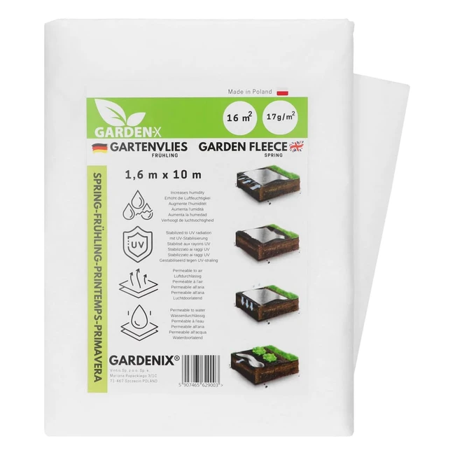 Cubierta de protección para plantas Gardenix 16m x 10m - Primavera alta estabilización UV