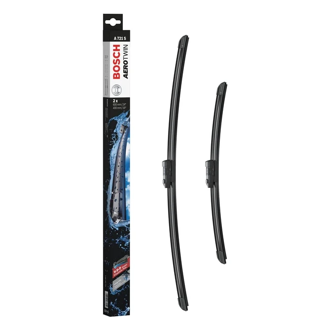 Balais d'essuie-glace plats Bosch Aerotwin A721S - 1 paire avant (600mm/400mm) avec Power Protection Plus