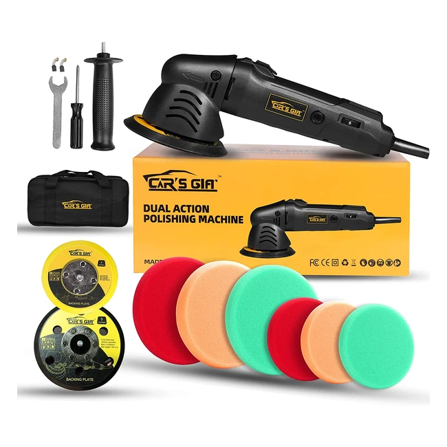 Dual Action Polisher - Variable Speed Car Buffer Kit with Foam Pads for Detailing, Polishing, and Waxing