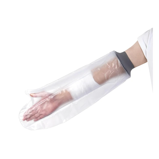 Evercryo Waterproof Adult Short Arm Cast Cover - Watertight Protection for Broken Arm, Hand, Finger, Wrist - Reusable and Comfortable - Grey