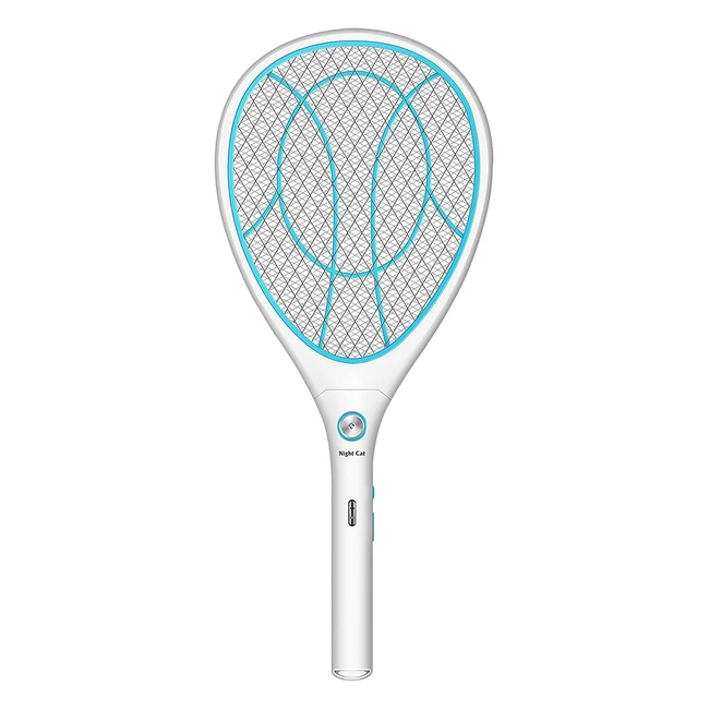 Raqueta matamoscas eléctrica Night Cat 3000V USB recargable para interior y exterior