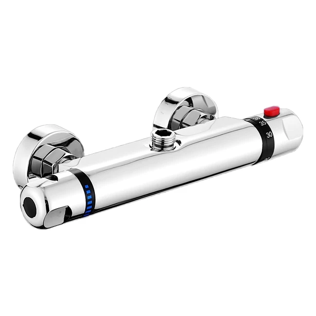 Mitigeur douche thermostatique Vinteky mural - robinet chromé, pré-réglage température, facile à nettoyer
