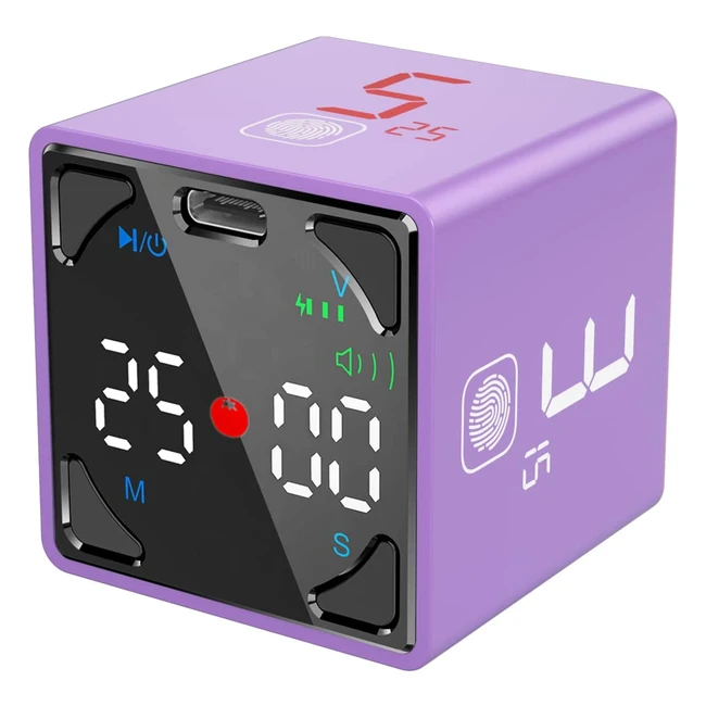 Ticktime Magnetic Cube Timer - Digital Kitchen Timer for Cooking, Pomodoro Timer for Work, Study, Task, Fitness and Sport
