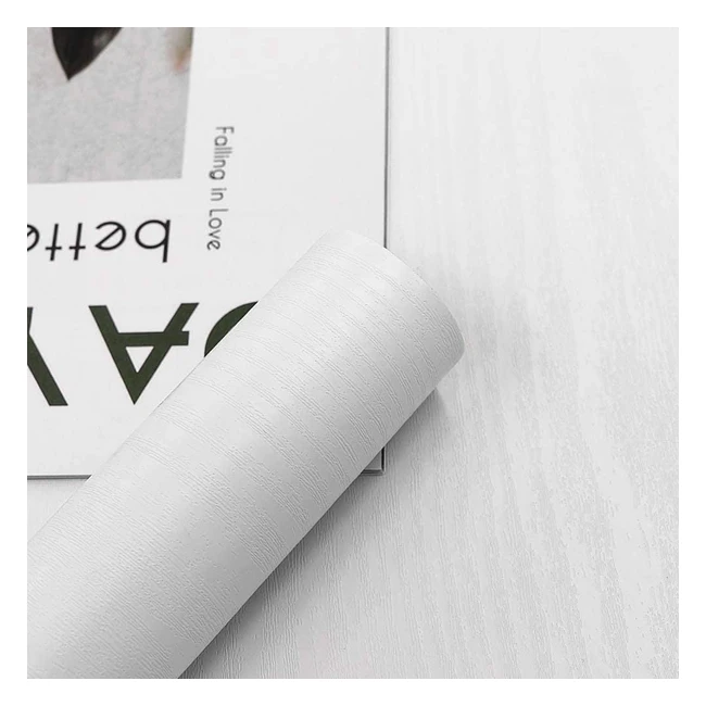 White Vinyl Wrap Wood Effect Self Adhesive Wallpaper - Waterproof  Easy to Inst