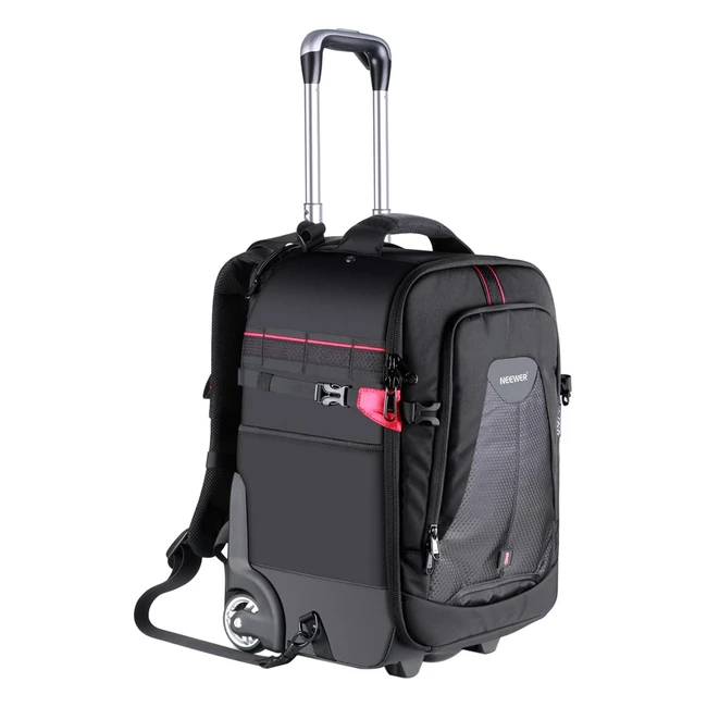 Valise à roulettes Neewer 2 en 1 pour appareil photo, durable et imperméable, compartiment rembourré antichoc et détachable, barre de traction, cache noir