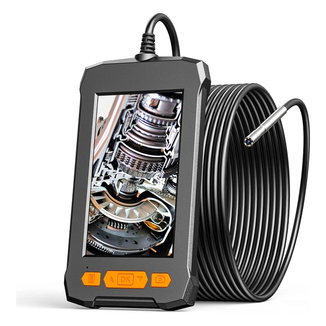 Industrial Endoscope Camera - Zealtron 39mm Lens, 43 IPS Screen, 6 Lights, IP67 Waterproof, 165ft Cable