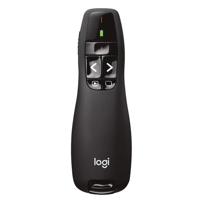 Logitech R400 Presenter - Kabellose 2,4 GHz Verbindung, 15m Reichweite, Roter Laserpointer, Intuitive Bedienelemente, PC, Schwarz