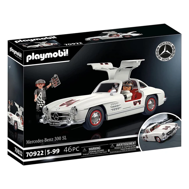 Playmobil MercedesBenz 300 SL Model Car for Adults or Children - Iconic Gullwing Doors and Racing Accessories