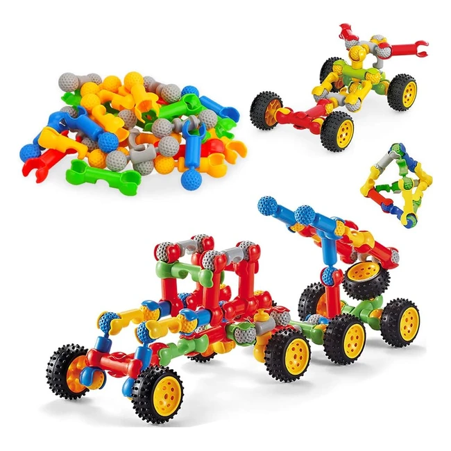 STEM Building Toy Kit for Kids Age 4-9 - 70pcs Skeleton Blocks for Creative Play and Learning