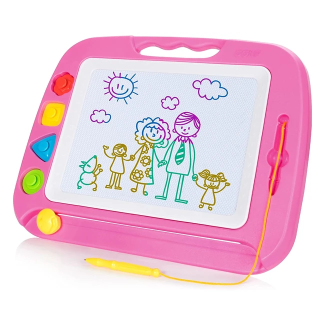Sgile Kinder Groes Magnetisches Zeichenbrett 42 x 32 cm mit 4 Stempelformen un