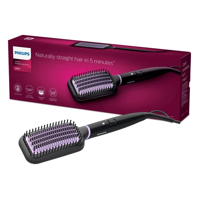 Philips StyleCare BHH88000 Heated Brush - Glättungsbürste für Haare mit Tourmalin-Keramik-Beschichtung und Thermoprotect-Technologie