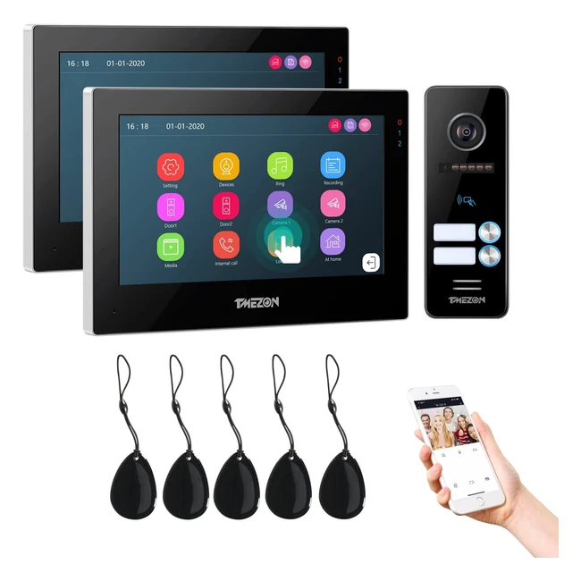 Visiophone TMEZON 1080P IP filaire, moniteur tactile 2,7'', vision nocturne, carte RFID, WiFi, TuyaSmart