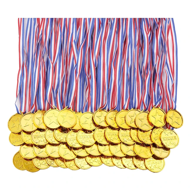 Flintronic Medaglie per Bambini - Medaglia del Vincitore in Plastica con Nastro 