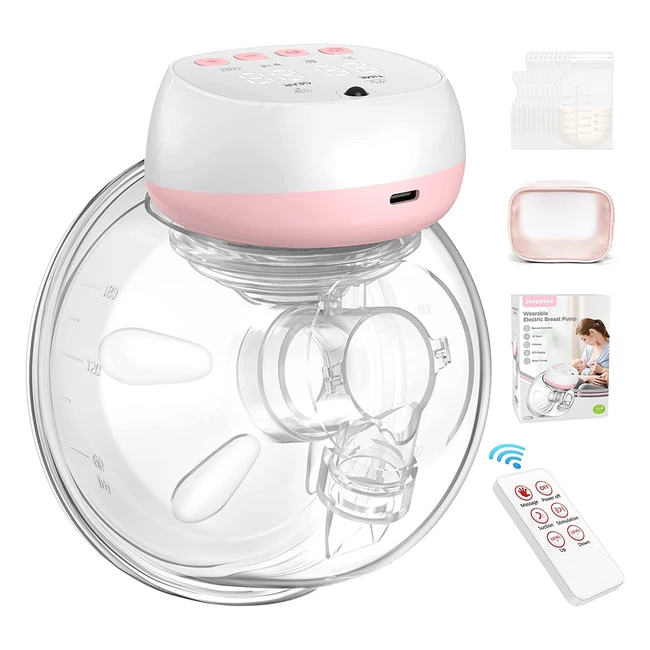 Jheppbay Elektrische Milchpumpe - 3 Modi, 12 Stufen, Intelligentes Fernbedienungssystem, Petal-Design, Erinnerungsfunktion - Rosa (1 Stück)