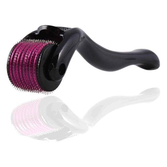 Rodillo de microagujas Kleem Organics para cara y barba - Crecimiento del cabello - 600 microagujas de titanio - 025 mm - Libro electrónico gratuito