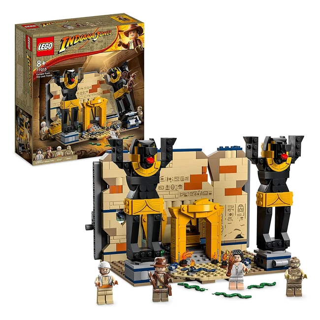 LEGO 77013 Indiana Jones - Tempel-Flucht mit Mumien-Minifigur und Schatzjäger - Geschenkidee für Kinder