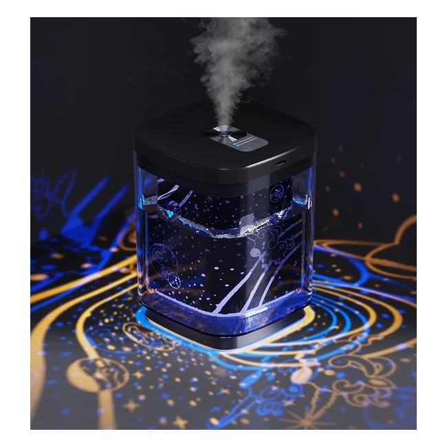 Beioue 1000ml Humidifier for Bedroom - Cool Mist, Waterless Auto-Off, LED Night Light - Ideal for Home, Baby, Yoga, Office, Travel - Black