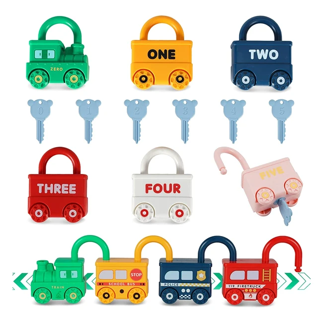 Jeu Montessori éducatif pour bébé: planche sensorielle avec serrures colorées et clés assorties pour filles et garçons de 2 à 5 ans