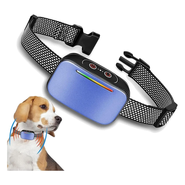 Collar Antiladridos Prechkle - Modo Automático, Resistente al Agua IP67, 4 Niveles de Sensibilidad, Recargable - Azul