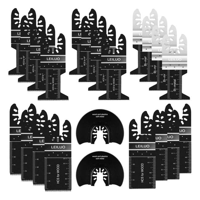Leiluo Multitool Sgebltter 24-teiliges Set fr Holz Kunststoff und Metall